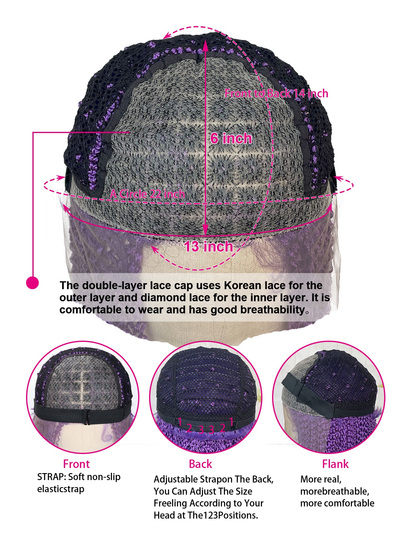 Knotless Box Wig Instant Noodles Long Curly 13*6 Lace Front Purple Wig
